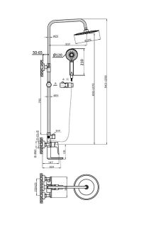 Agger Brilliant A0393344 Душевая система со смесителем, черный